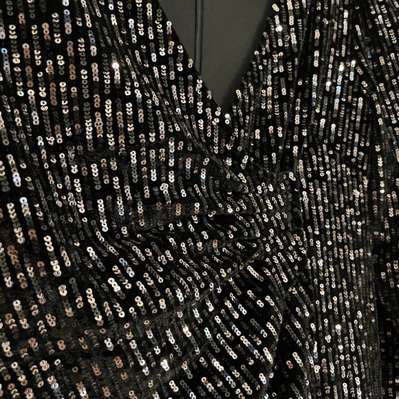 Sequin Black Long Sleeve Dress - Picture 6 of 11